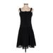 Ann Taylor Casual Dress - DropWaist Square Sleeveless: Black Print Dresses - Women's Size 0