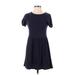 Topshop Casual Dress - DropWaist: Blue Marled Dresses - Women's Size 4