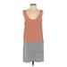 Joie Casual Dress - Shift Scoop Neck Sleeveless: Orange Print Dresses - Women's Size Small