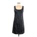 White + Warren Casual Dress - Shift Scoop Neck Sleeveless: Black Solid Dresses - Women's Size Medium