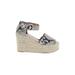 Marc Fisher Wedges: Gray Snake Print Shoes - Women's Size 7 1/2 - Open Toe