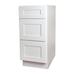 GCC Ransom White Shaker 3 Drawer Base Cabinet Solid Wood in Brown/Gray/White | 34.5 H x 18 W x 24 D in | Wayfair DB18SW