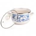 STP-Goods Blue Toile Vintage Enamel Soup Pot Aluminum/Enameled Cast Iron/Cast Iron in Blue/Gray/White | 2.2 Quarts | Wayfair 231505