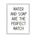 Stupell Industries Az-264-Framed Water & Soap Perfect Match by Martina Pavlova Print Canvas in Black/White | 14 H x 11 W x 1.5 D in | Wayfair