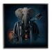 Stupell Industries Az-217-Framed Rock Musician Elephant Canvas in Blue | 12 H x 12 W x 1.5 D in | Wayfair az-217_fr_12x12