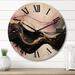 Designart "Wild Promises Abstract Gold Wave Pink And Black II" Abstract Oversized Wood Wall Clock