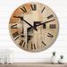 Designart "A Sense Of Timelessness Watercolor Yellow Black I" Abstract Painting Oversized Wood Wall Clock