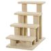 25" 4-Step Multi-Level Carpeted Cat Scratching Post Pet Stairs