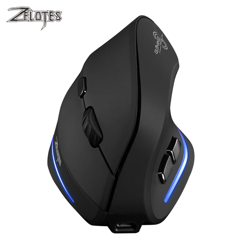 ZELOTES F-35 Drahtlose 2,4 GHz Wiederaufladbare Vertikale Mäuse 6 Tasten 2400 DPI Einstellbar Ergonomische Optische Gaming Computer Maus