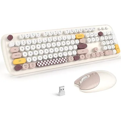 Mofii Wireless Tastatur und Maus Kombination 2 4g Retro-Schreibmaschine Computer tastatur in voller
