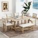 Red Barrel Studio® Algy Rectangular 59" L x 35.4" W Dining Set Wood/Upholstered in Brown | 30 H x 35.4 W x 59 D in | Wayfair