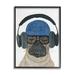 Stupell Industries Az-200-Framed Pug In Headphones Print Canvas in Blue | 14 H x 11 W x 1.5 D in | Wayfair az-200_fr_11x14