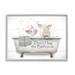 Stupell Industries Az-257-Framed Hog Bathroom Pigs Canvas in Gray | 11 H x 14 W x 1.5 D in | Wayfair az-257_gff_11x14