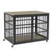 Tucker Murphy Pet™ Furniture Style Dog Crate Wrought Frame Door w/ Side Openings, Rustic Brown, 38.4"w X 27.7"d X 30.2"h. in Gray | Wayfair