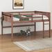 Harper Orchard Hurteau Wood Full Size Loft Bed w/ Hanging Clothes Racks Wood in White/Brown | 42.4 H x 57.1 W x 79.1 D in | Wayfair