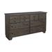 Millwood Pines Coplyn 6 Drawer 64.75" W Double Dresser Wood in Brown/Orange | 33.75 H x 64.75 W x 17 D in | Wayfair