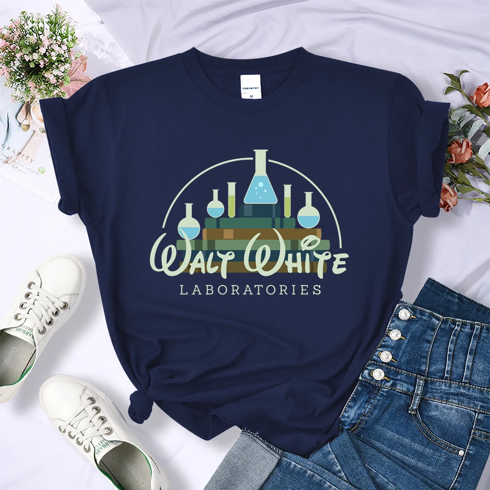Walter weiße chemische Labor weibliche T-Shirts Sommer weiche Kurzarm atmungsaktive lässige T-Shirt Mode coole T-Shirt Frauen Image