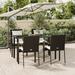 vidaXL Patio Dining Set Outdoor Rattan Wicker Table and Chair Set for Porch