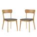 Dining Chair Set Of 2, Solid Rubberwood Foam Upholstery Cushion Seat Wooden Ladder Back Side Chairs