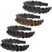 4 Pcs Wig Twist Headband Braids Hair Headbands Wide Plaited Accessory for Girls Braided Wigs Brown Synthetic Hairpieces