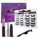 [10 Pairs] Magnetic Eyelashes and Eyeliner Kit Reusable Magnetic Lashes with Eyeliner and Tweezers 3D Natural Look False Eyelashes No Glue Needed