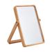 Personal Mirror Wooden Frame Glass Fill Light Makeup Mirror Dual Collapsible Table Wall Mirror for Ladies