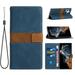Mantto for Samsung Galaxy S24 Ultra Premium Leather Flip Zipper Wallet Case Cover Pouch Bag with Wrist Strap Card ID Holder Kickstand Pocket Handbag Magnetic for Samsung Galaxy S24 Ultra Blue