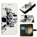 Feishell Wallet Case for Samsung Galaxy S24 Ultra Shockproof Colorful Painted Pattern PU Leather Magnetic Clasp Flip Kickstand ID Credit Card Slots Slim Fit Phone Case Cover Skull