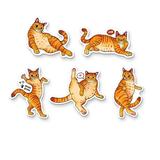 WIRESTER Set of 5pcs Car Air Freshener Fragrance Vent Clip Interior Decoration for Cars with Lemon Scented Pad - Funny Playful Postures Orange Tabby Cat