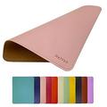 MelVan PU Leather Mouse Pad with Stitched Edge Wood Mouse Pad Waterproof Gaming Mouse Pad Mat for Computers Laptop Office & Home 10.2 x 8.3 1 Pack (Pink)