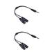 2pcs 2 in 1 3.5mm Male to 3.5mm Female Adapter Cable Stereo Cable Audio Signal Adaptor (Black)