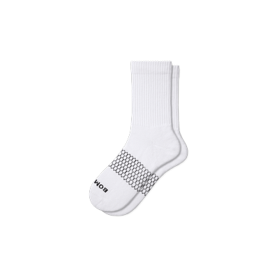 Women's Solids Half Calf Socks - White - Small - Cotton Blend - Bombas