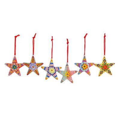 Christmas Star,'Artisan Crafted Ceramic Christmas Ornaments (Set of 6)'