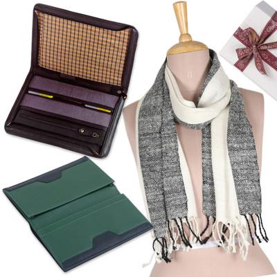 Refined Essentials,'Men's Handmade Silk, Cotton and Leather Curated Gift Set'