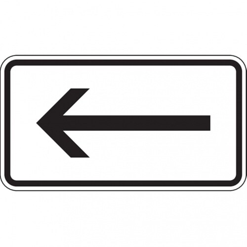 Schild Verkehrszusatzzeichen, Pfeil linksweisend, Z - 420x231x2 mm Aluminium 2 mm, RA1 Image