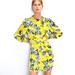 Zara Dresses | New Zara Blue Rose Print Long Sleeve Mini | Color: Blue/Yellow | Size: M