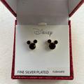 Disney Jewelry | Nwot Mickey Mouse Silver Plated Earrings For February Birthday (Amethyst) | Color: Purple | Size: Os