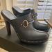 Gucci Shoes | Gucci Leather Clog Style Heels - Never Worn! | Color: Black/Brown | Size: 10