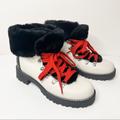 J. Crew Shoes | J. Crew White Leather Winter Boots Size 6 | Color: Red/White | Size: 6