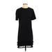 Zara Casual Dress - Shift Crew Neck Short sleeves: Black Solid Dresses - Women's Size Small