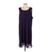 JBS Cocktail Dress - Shift Scoop Neck Sleeveless: Purple Print Dresses - Women's Size 26