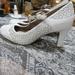 Giani Bernini Shoes | Giani Bernini White Laser Cut Italian Leather Memory Foam Pumps Heels Size 6 | Color: White | Size: 6