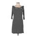 White House Black Market Casual Dress: Black Stripes Dresses - Women's Size Large