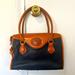 Dooney & Bourke Bags | Dooney & Bourke Vintage Satchel Doctor Bag Blue Tan Pebbled Leather | Color: Blue/Brown | Size: Os