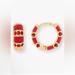 Kate Spade Jewelry | Kate Spade Rare Form Striped Gold Red Huggie Earrings | Color: Gold/Red | Size: Os