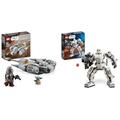 LEGO 75363 Star Wars N-1 Starfighter des Mandalorianers & 75370 Star Wars Sturmtruppler Mech Set, Baubares Actionfigur-Modell mit Gelenkteilen