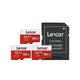 Lexar Micro SD Card Up to 100MB/s(R), 128G MicroSDXC Memory Card + SD Adapter with A1, C10, U3, V30, 4K Video Recording, TF Card (3 microSD Cards + 1 Adapter)