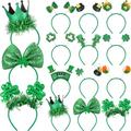 Hotop 24 Pcs St. Patrick's Day Headbands St Patricks Day Head Boppers Irish Green Shamrock Clover Headpiece Accessories for Kids Adults St Patrick Party Favors, 12 Styles