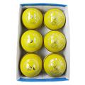 BT Indoor Cricket Ball - Pack of 6 Genuine Leather Cricket Balls for Day or Night International Standard Cricket and Practice | Bat-Friendly Yellow Cricket Ball Made from Sustainable Sources | 114g