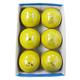 BT Indoor Cricket Ball - Pack of 6 Genuine Leather Cricket Balls for Day or Night International Standard Cricket and Practice | Bat-Friendly Yellow Cricket Ball Made from Sustainable Sources | 114g